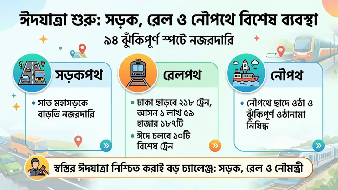 ঈদযাত্রা শুরু : সড়ক-রেল-নৌপথে বিশেষ প্রস্তুতি